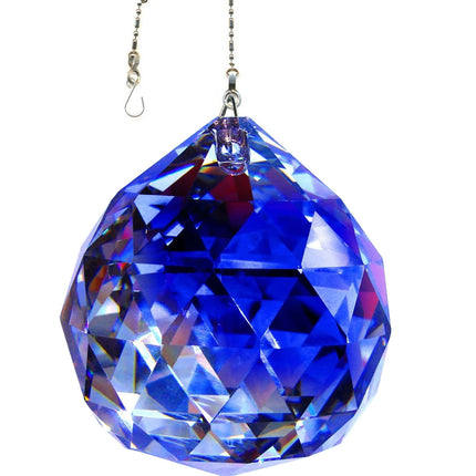 Crystal Suncatcher 70mm Blue Water Faceted Ball Prism Magnificent Brand