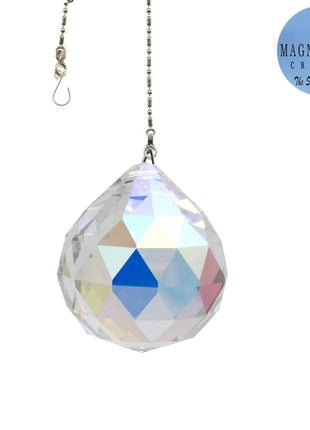 Crystal Suncatcher 30mm Aurora Borealis Faceted Ball Prism Magnificent Brand