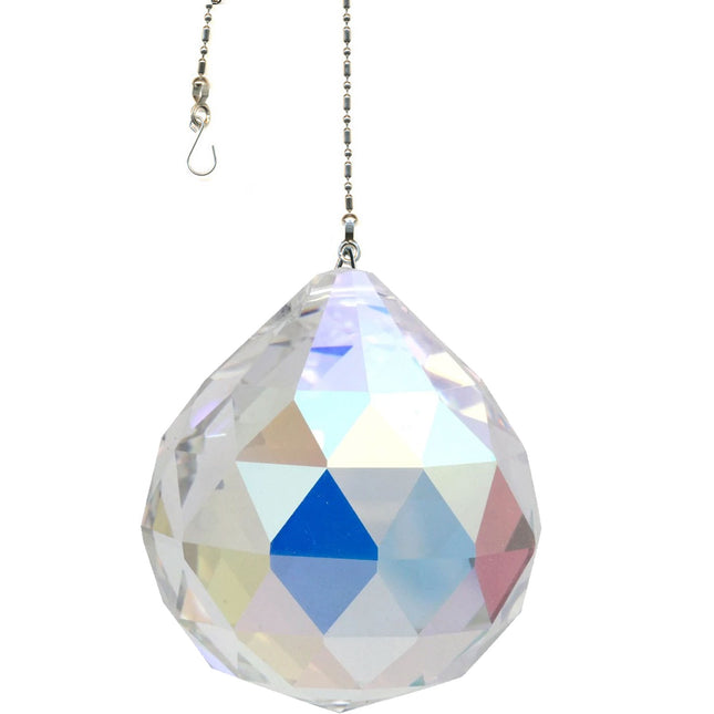 Crystal Suncatcher 50mm Aurora Borealis Faceted Ball Prism