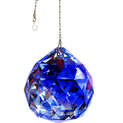 Crystal Suncatcher 50mm Blue Water Faceted Ball Prism Magnificent Brand
