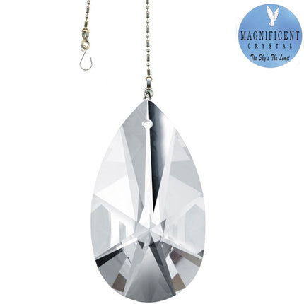 Crystal Suncatcher 2.5 inches Clear Modern Almond Prism Magnificent Brand