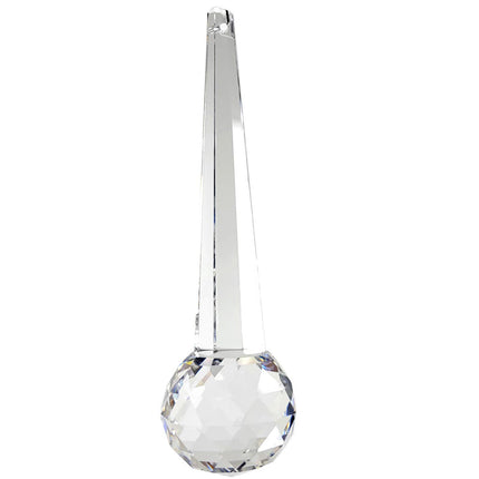 Combination Drop Ball Crystal 4 inches Clear Prism with Faceted Ball
