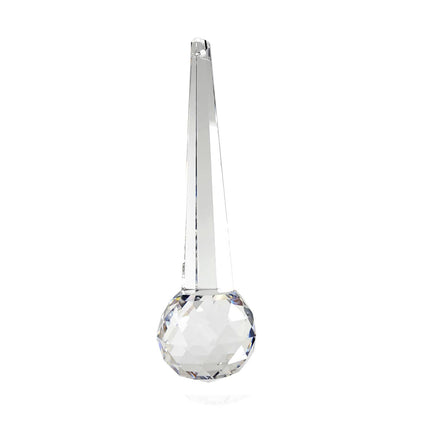 Combination Drop Ball Crystal 3 inches Clear Prism with Faceted Ball
