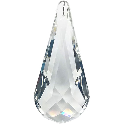 Big Faceted Drop Crystal 4.5 inches Clear Prism with One Hole on Top