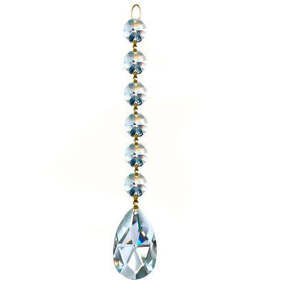 Magnificent Crystal Almond Prism 2-inches Clear, 6 Crystal Beads