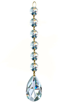 Magnificent Crystal Classic Almond Prism 2-inches Clear, 6 Crystal Beads