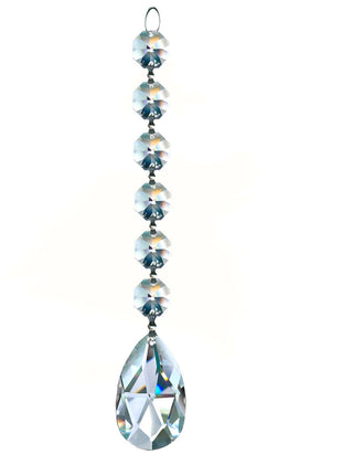 Magnificent Crystal Classic Almond Prism 2-inches Clear, 6 Crystal Beads