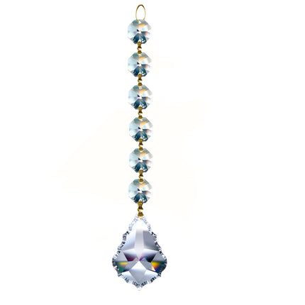 Magnificent Crystal French Pendeloque 2-inches Clear, 6 Crystal Beads