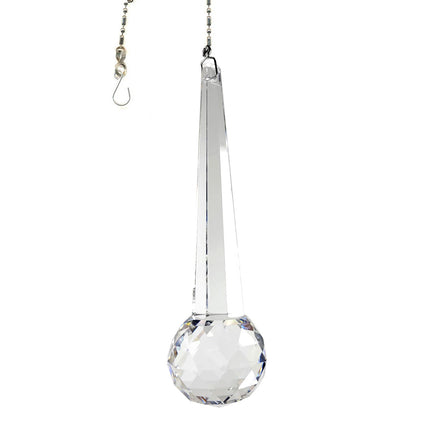 Crystal Suncatcher 4 inch Clear Combination Drop with Faceted Ball Prism Magnificent Brand