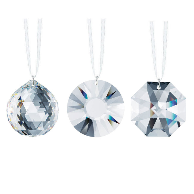 Large 40mm Hanging Crystals With Swarovski Crystal Prisms, 3 Pcs