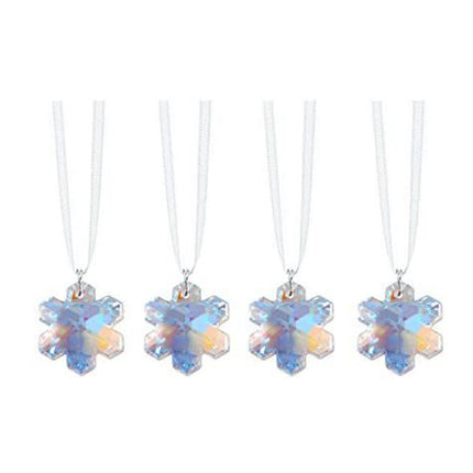 Swarovski Crystal Aurora Borealis Snowflake Suncatcher Ornaments (4 Pcs)