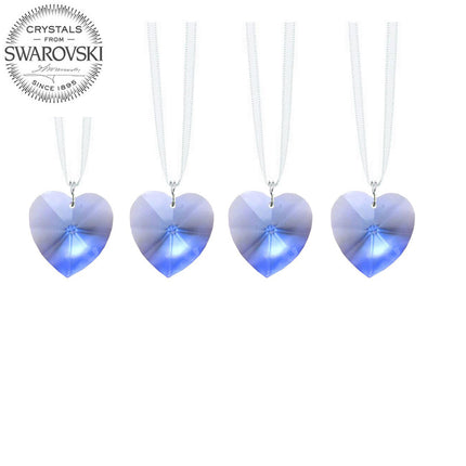 Crystal Heart Prisms Medium Sapphire Swarovski Strass Prisms, 4 Pcs