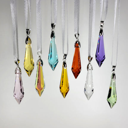 Colorful Swarovski Crystal Drop Prism Crystal Ornaments (Set of 10)