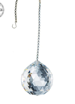 Crystal Suncatcher 30mm Swarovski Strass Clear Faceted Ball Prism