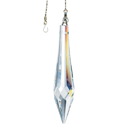Hanging Crystal Suncatcher 4-in Swarovski Crystal Clear Icicle Prism