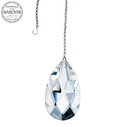 Crystal Suncatcher 2 inch Swarovski Strass Clear Almond Prism