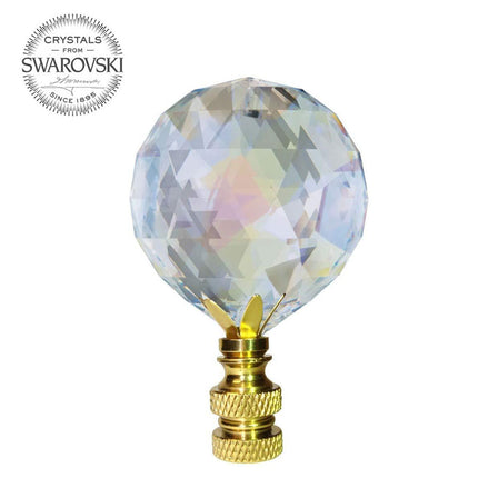 Lamp Shade Finial Aurora Borealis Faceted Ball Swarovski Strass Crystal