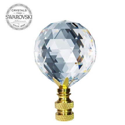 Lamp Shade Finial Clear Faceted Ball Swarovski Strass Crystal