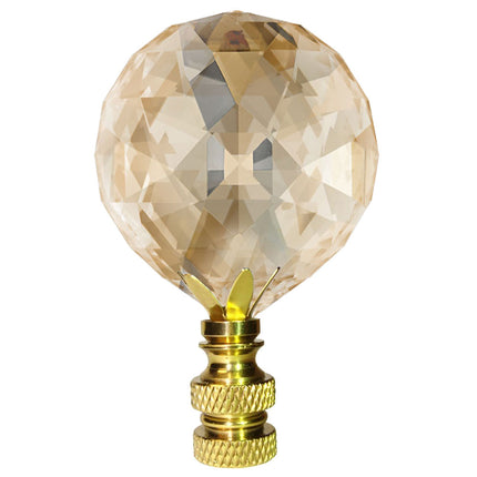 Lamp Shade Finial 30mm Golden Teak Faceted Ball Swarovski Strass Crystal