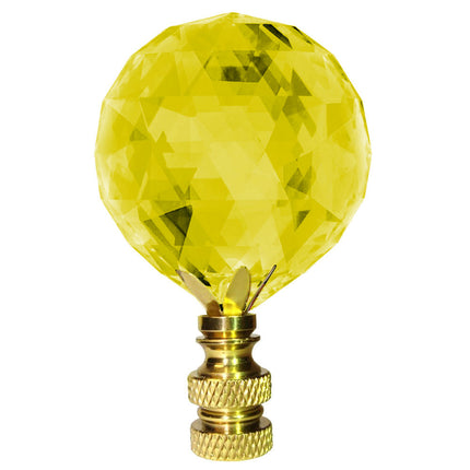 Lamp Shade Finial 30mm Light Topaz Faceted Ball Swarovski Strass Crystal