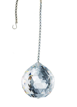 Crystal Suncatcher 30mm Swarovski Strass Clear Faceted Ball Prism