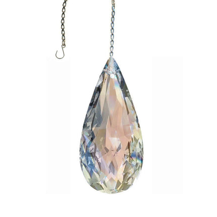 Crystal Suncatcher Modern Almond Prism 2 inch Swarovski Strass Aurora Borealis Prism