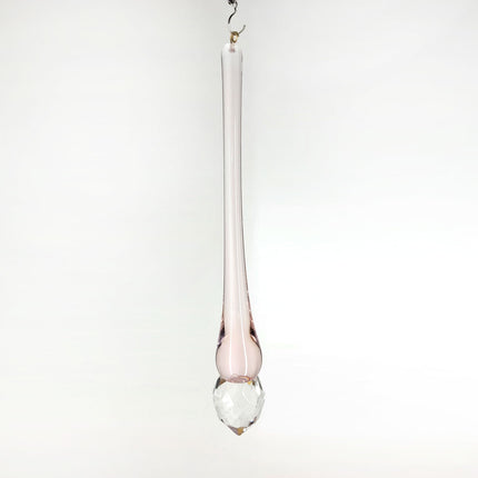 Combination Drop Crystal 7.5 inches Pink and Clear Prism
