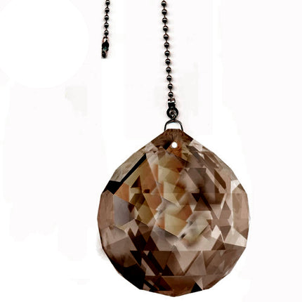 Crystal Fan Pulls Swarovski Strass crystal 40mm Golden Teak Ball Prism