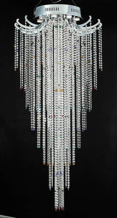 Crystal Chandelier W:32" x H:71" Genuine Magnificent Crystal Prisms 10 Lights-CrystalPlace