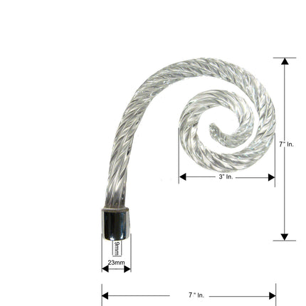 Full Twist Crystal Ornamental Rope Arm 5 3/4 inches  Chrome
