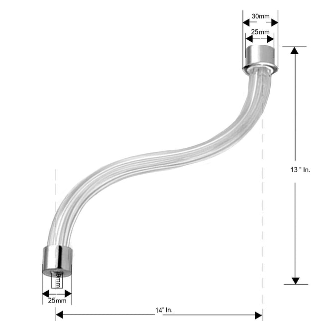 Plain Crystal fluted Up Arm 9 1/2 inches