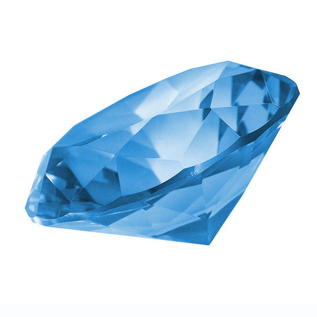 Crystal Blue Prism Diamond Paperweight for Decoration (100mm)