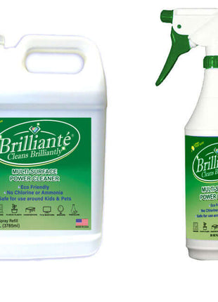 Brilliante Crystal Maulti-Surface Cleaner Spray Bottle + 1 Gallon Refill Bottle
