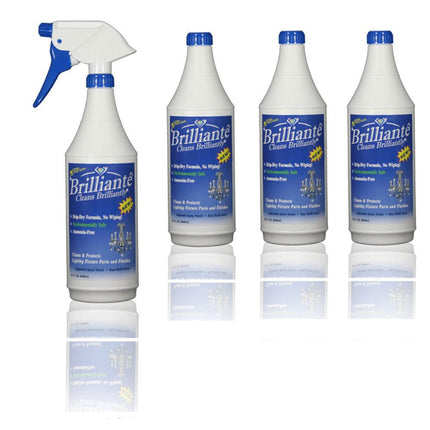 Brilliante Crystal Cleaner Spray Bottle + 3 Refill Bottles