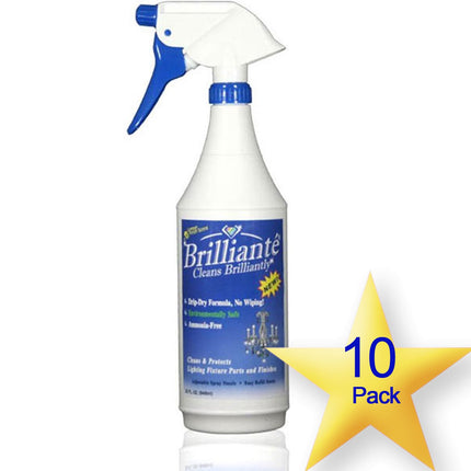 Brilliante Crystal Cleaner Spray Bottles - 10 Pack