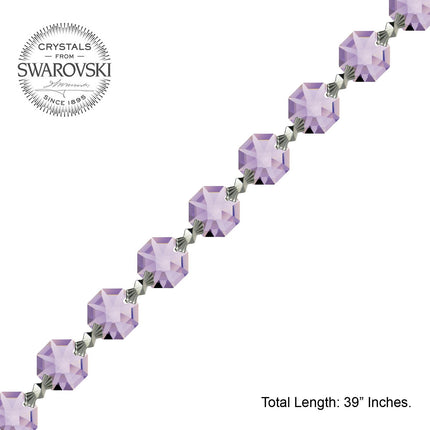 Crystal Garland Swarovski Strass Lilac Octagon Lily Prisms Crystal Strand 
