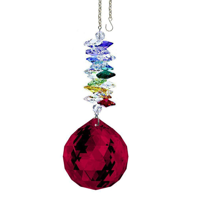 Bordeaux Crystal Ball Rainbow Maker Suncatcher with Swarovski Prisms