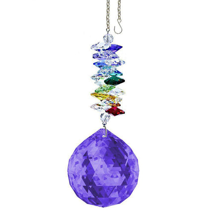 crystal ornament 5 inch suncatcher blue violet ball crystal rainbow maker made with swarovski crystals