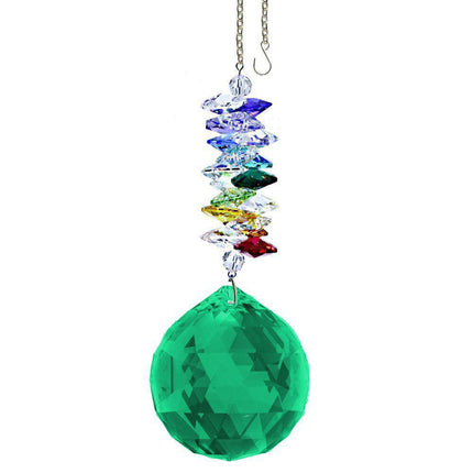 Crystal Ornament Suncatcher Emerald Ball Crystal Rainbow Maker Made with Swarovski crystals