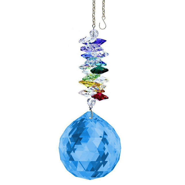 Crystal Ornament Suncatcher Medium Sapphire Crystal Rainbow Maker with Swarovski crystal Prisms