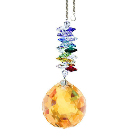 Crystal Ornament Suncatcher Topaz Crystal Ball Rainbow Maker with Swarovski crystal Prisms