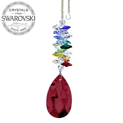 Crystal Ornament Swarovski Prisms Bordeaux red Almond Crystal Suncatcher Rainbow Maker