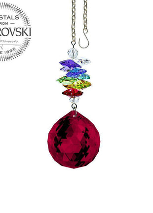 Crystal Ornament Suncatcher Bordeaux Ball Prism Colorful Rainbow Maker Made with Swarovski crystals