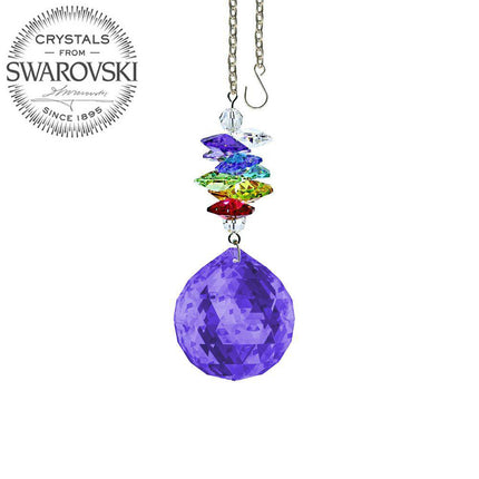 Crystal Ornament Suncatcher Blue Violet Ball Prism Colorful Rainbow Maker Made with Swarovski crystals