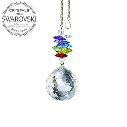 Crystal Ornament Suncatcher Clear Ball Prism Colorful Rainbow Maker Made with Swarovski crystals