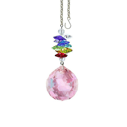 Rosaline Ball Rainbow Maker Ornament with Chain, Swarovski Crystal Suncatcher