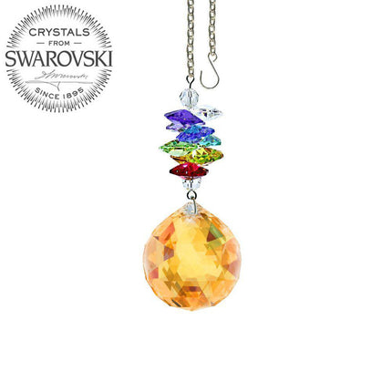 Crystal Ornament Suncatcher Topaz Ball Prism Colorful Rainbow Maker Made with Swarovski crystals