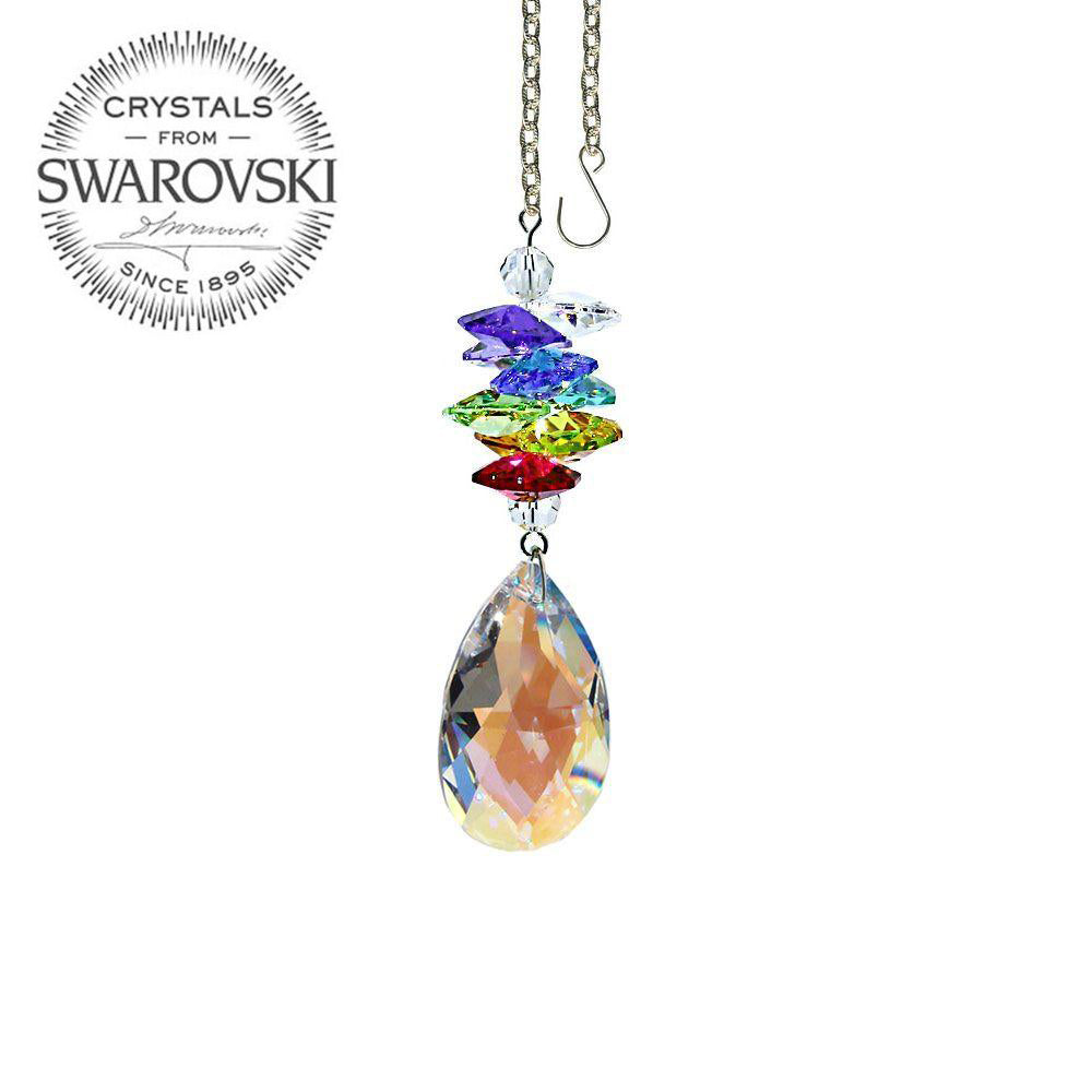 Crystal Ornament Aurora Borealis Crystal Almond Prism Colorful