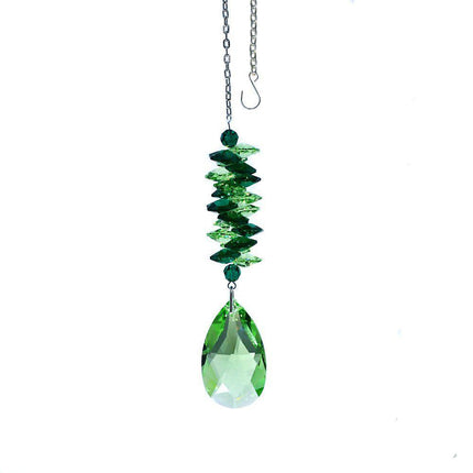 Light Peridot Emerald Almond Prism Suncatcher with Swarovski Crystals (5 Inch)