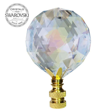 Lamp Shade Finial 40mm Aurora Borealis Faceted Ball Swarovski Strass Crystal